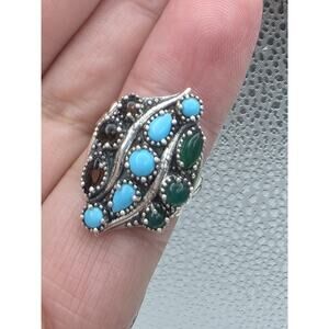 UTC 925 STERLING SILVER MULTI STONE COLOR RING SIZE 7